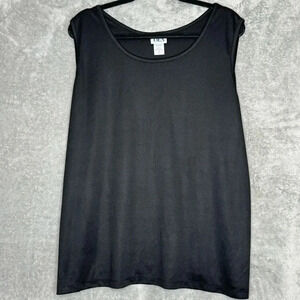 BFA Classics 3X‎ Shirt Top Black Solid Sleeveless Scoop Neck Shell Casual Womens